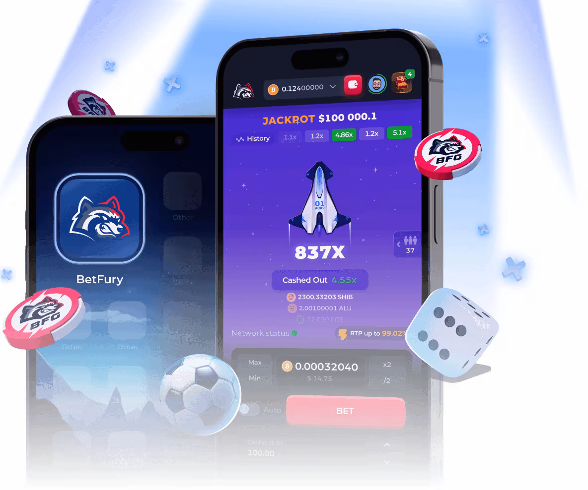 App BetFury em dispositivos móveis