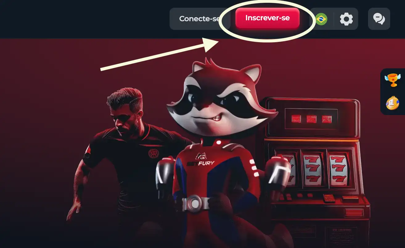 Tela ilustrativa de registro na BetFury